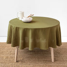 Magic Linen, Nappe ronde en lin - Olive Green