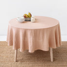 Magic Linen, Nappe ronde en lin - Peach