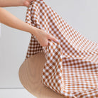 Magic Linen, Nappe ronde en lin - Vichy Cinnamon