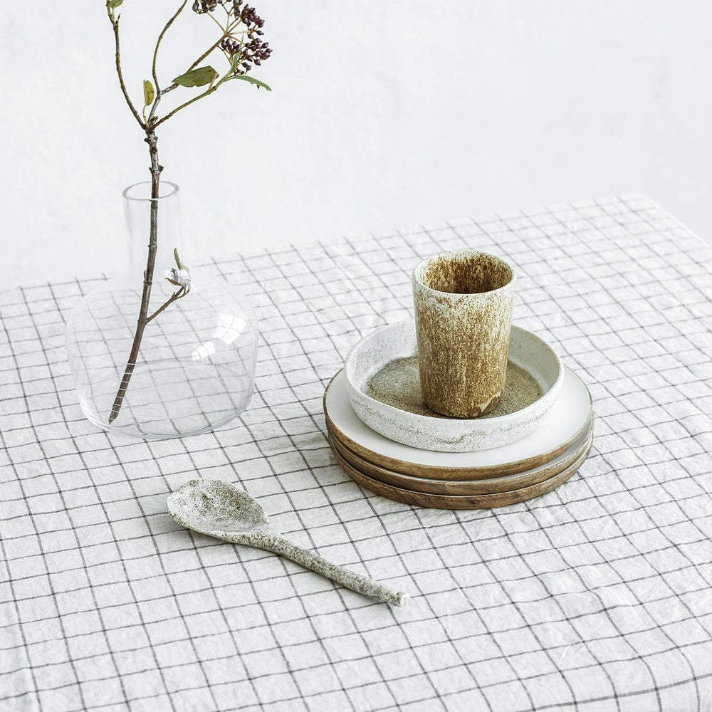 Magic Linen, Nappe en lin 150x250 - Charcoal Grid

