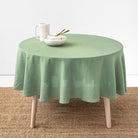 Magic Linen, Nappe ronde en lin - Matcha Green