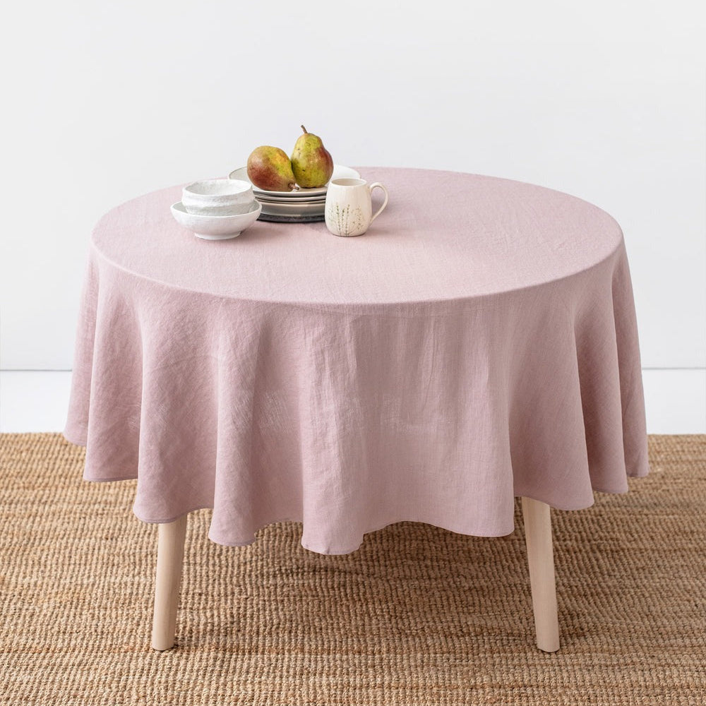 Magic Linen, Nappe ronde en lin - Woodrose