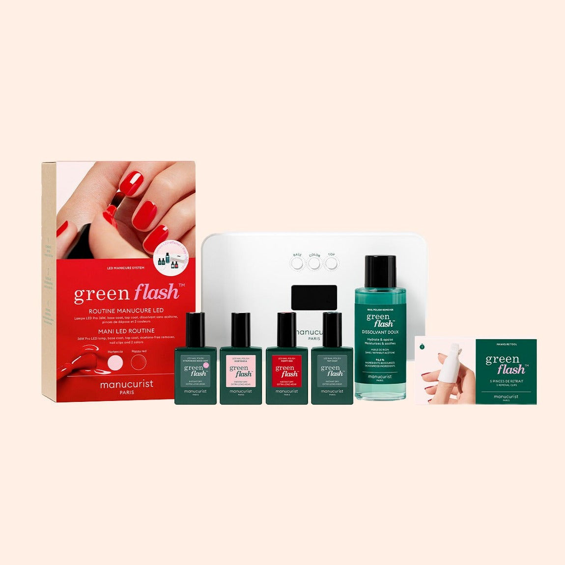 Manucurist, Coffret Pro Green Flash - Hortencia & Poppy Red