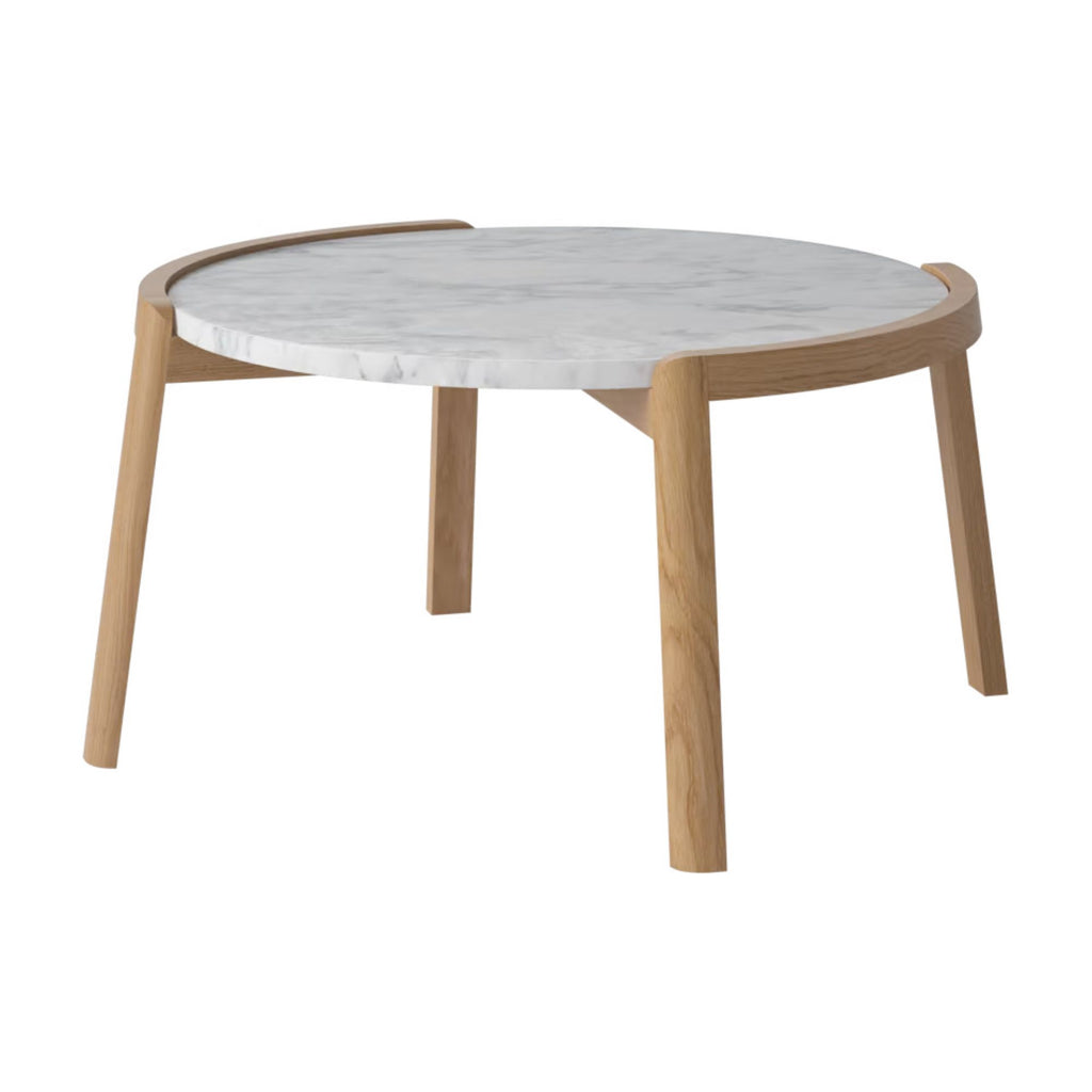 Table basse Bolia MIX - Marbre gris/blanc Ø65 cm