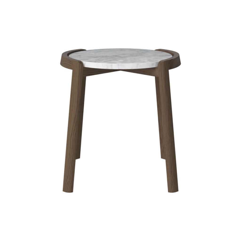 Table basse Bolia MIX - Marbre gris/blanc Ø46 cm