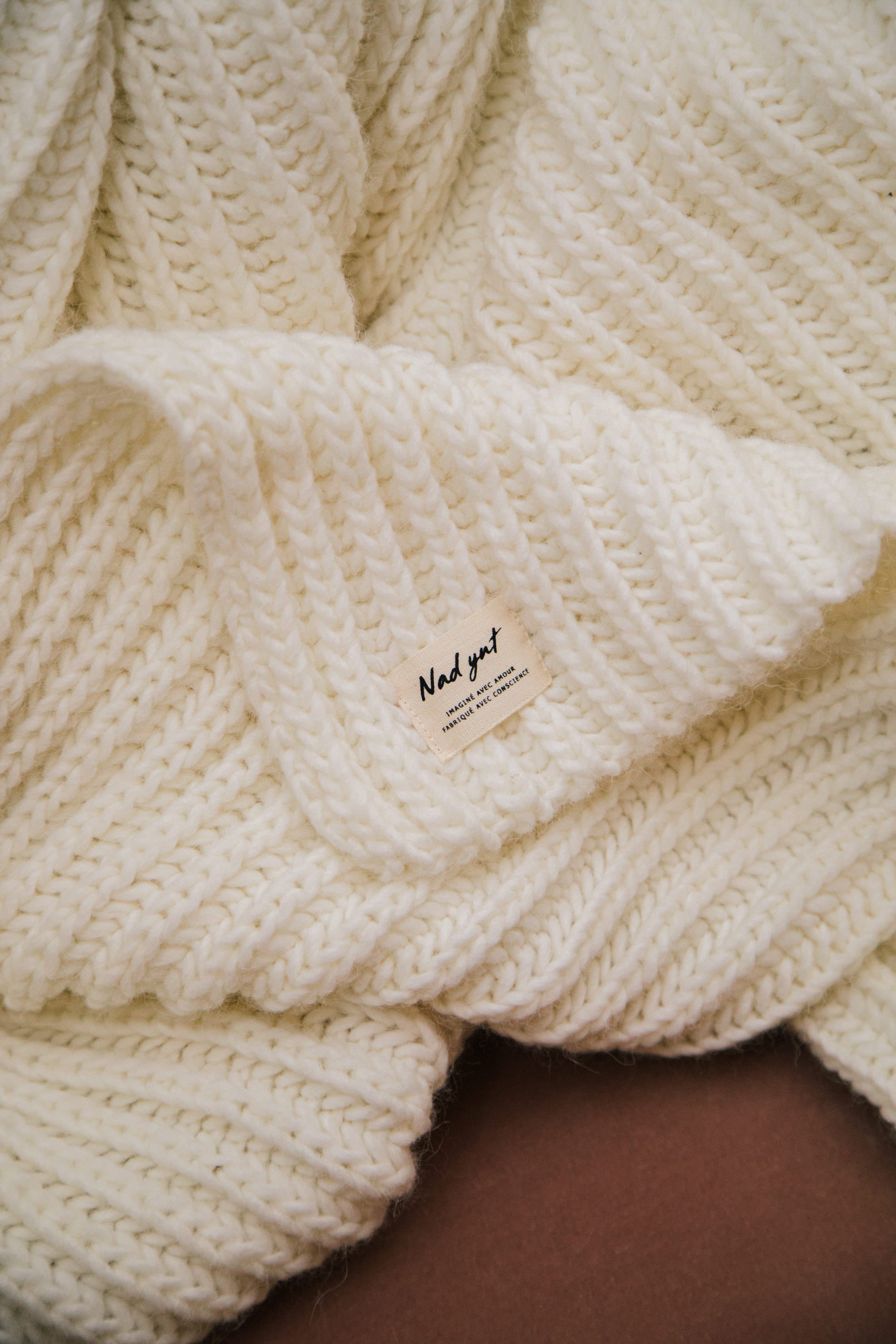 Nad Yut, Plaid en laine tressée - Écru
