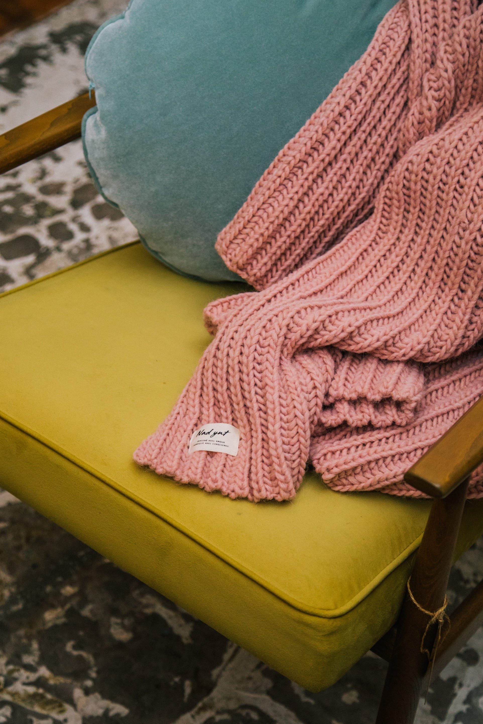 Nad Yut, Plaid en laine tressée - Nude