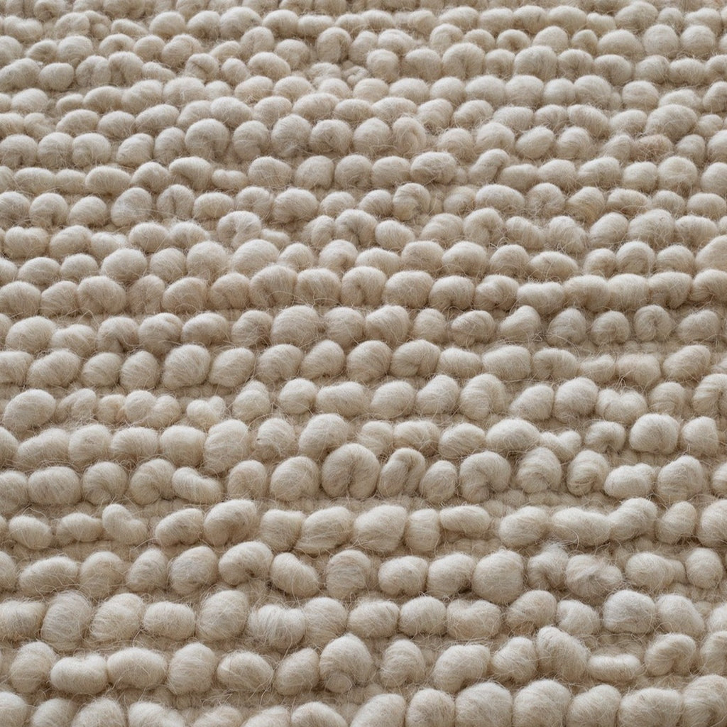 Tapis en laine naturelle Nunamae - Écru | Effet bouclé