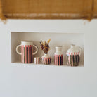 Oustao, Soliflore en céramique - Mediterranea Rayures rose&vert