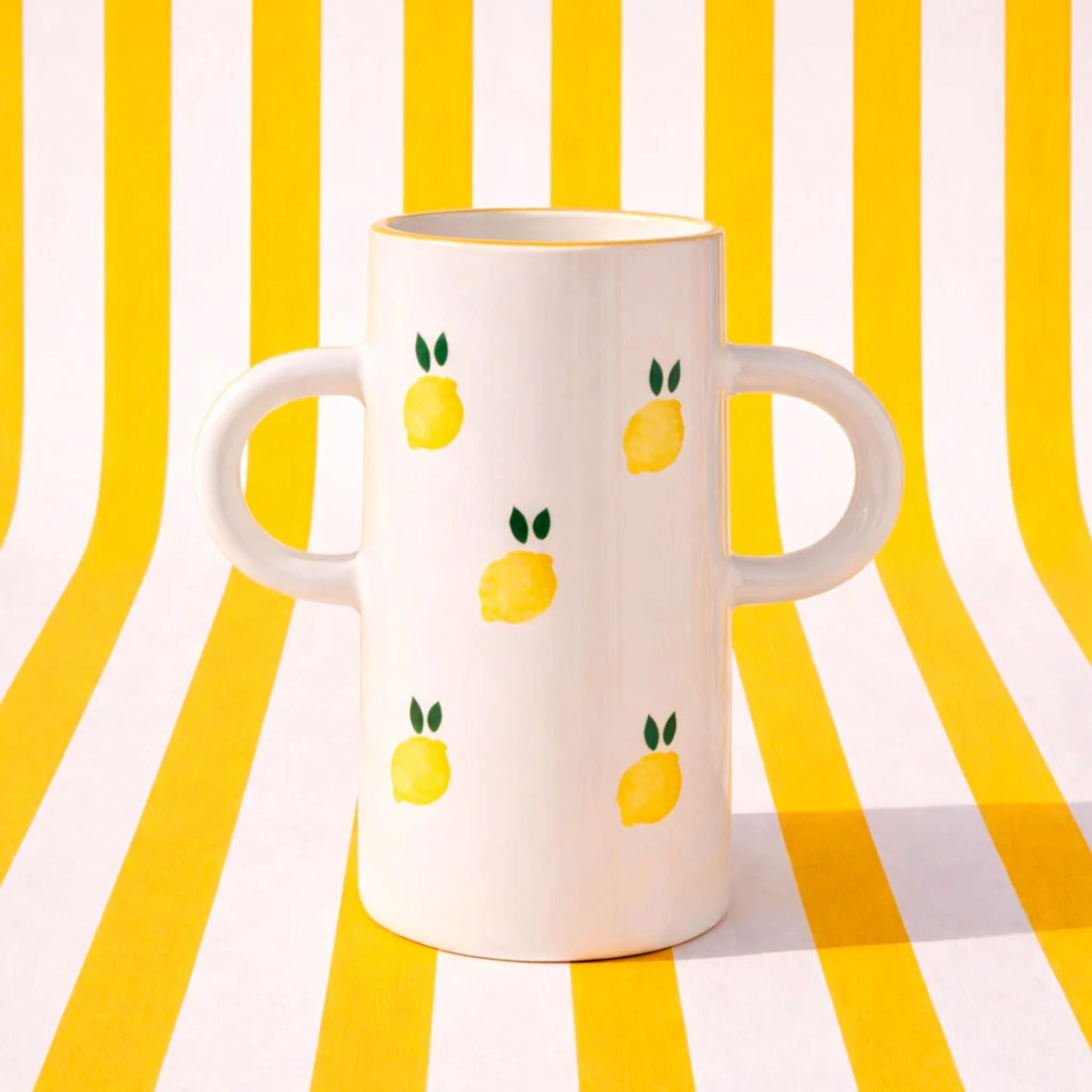 Oustao, Vase avec anses en céramique - Mediterranea Citron