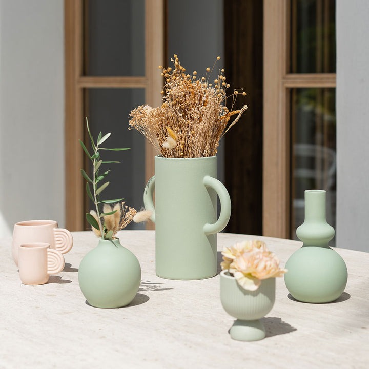 Oustao, Vase en céramique - Ausso Uni Vert