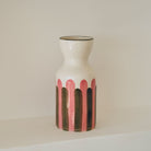 Oustao, Vase totem en céramique - Mediterranea Rayures rose&vert