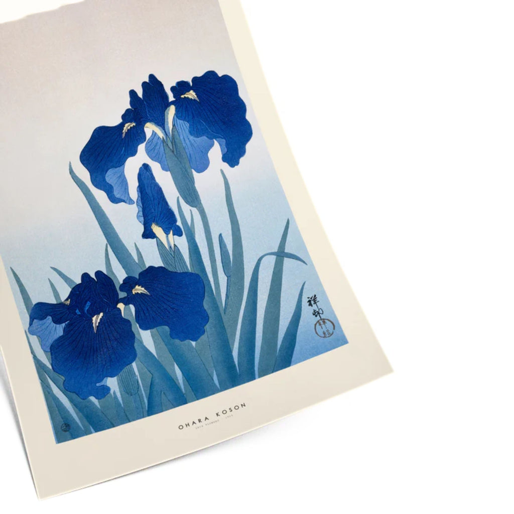 PSTR Studio, Affiche -  Ohara Koson, Blue Irises