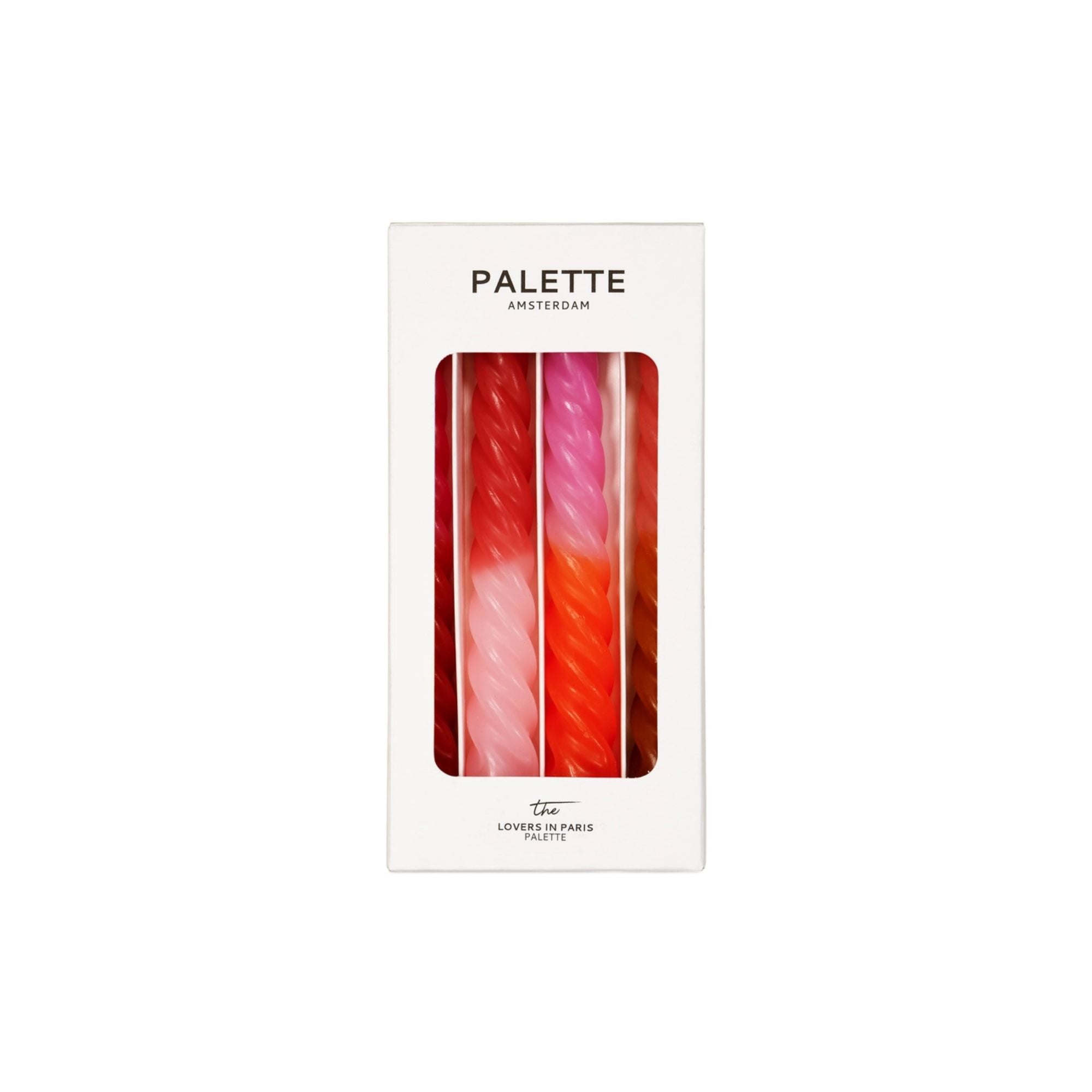 Palette Amsterdam, Coffret de 4 bougies torsadées - Amoureux à Paris