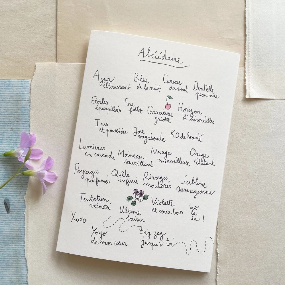 Papillonnage, Carte - Abécédaire