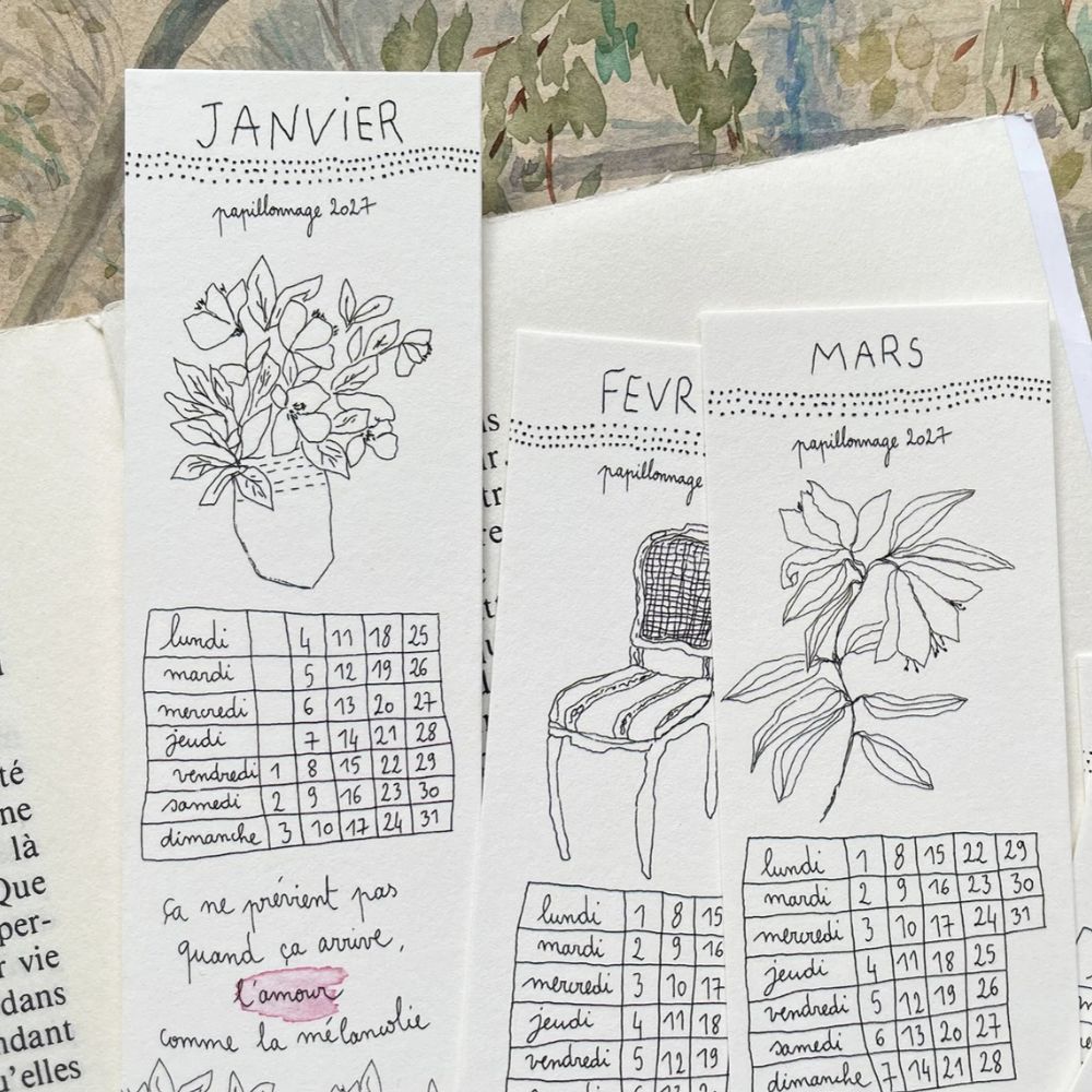 Papillonnage, Calendrier marque-page 2027
