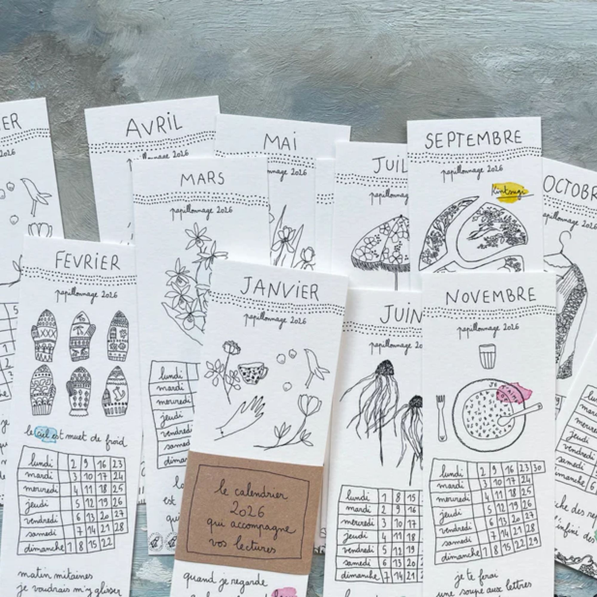 Papillonnage, Calendrier marque-page 2026