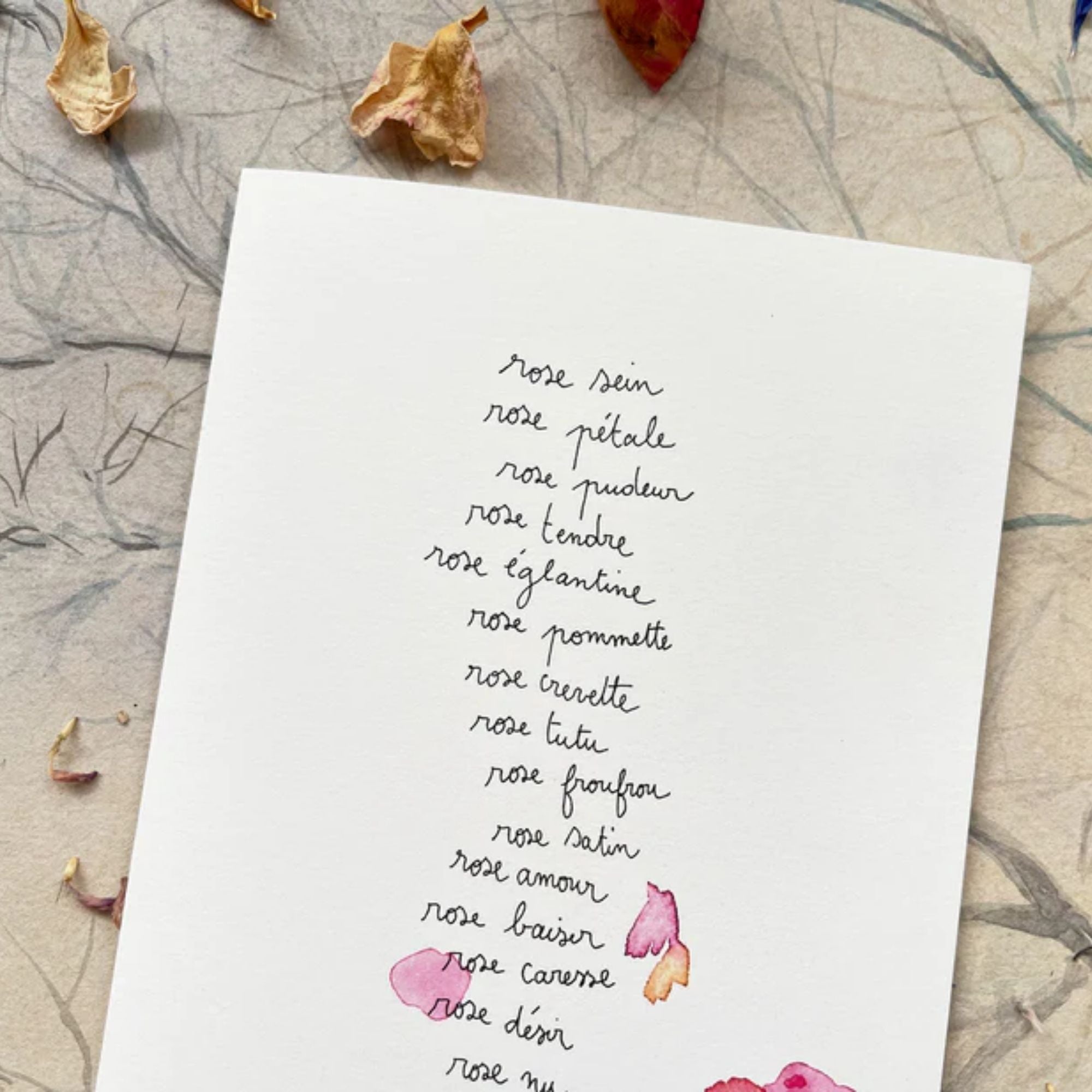 Papillonnage, Carte - Rose