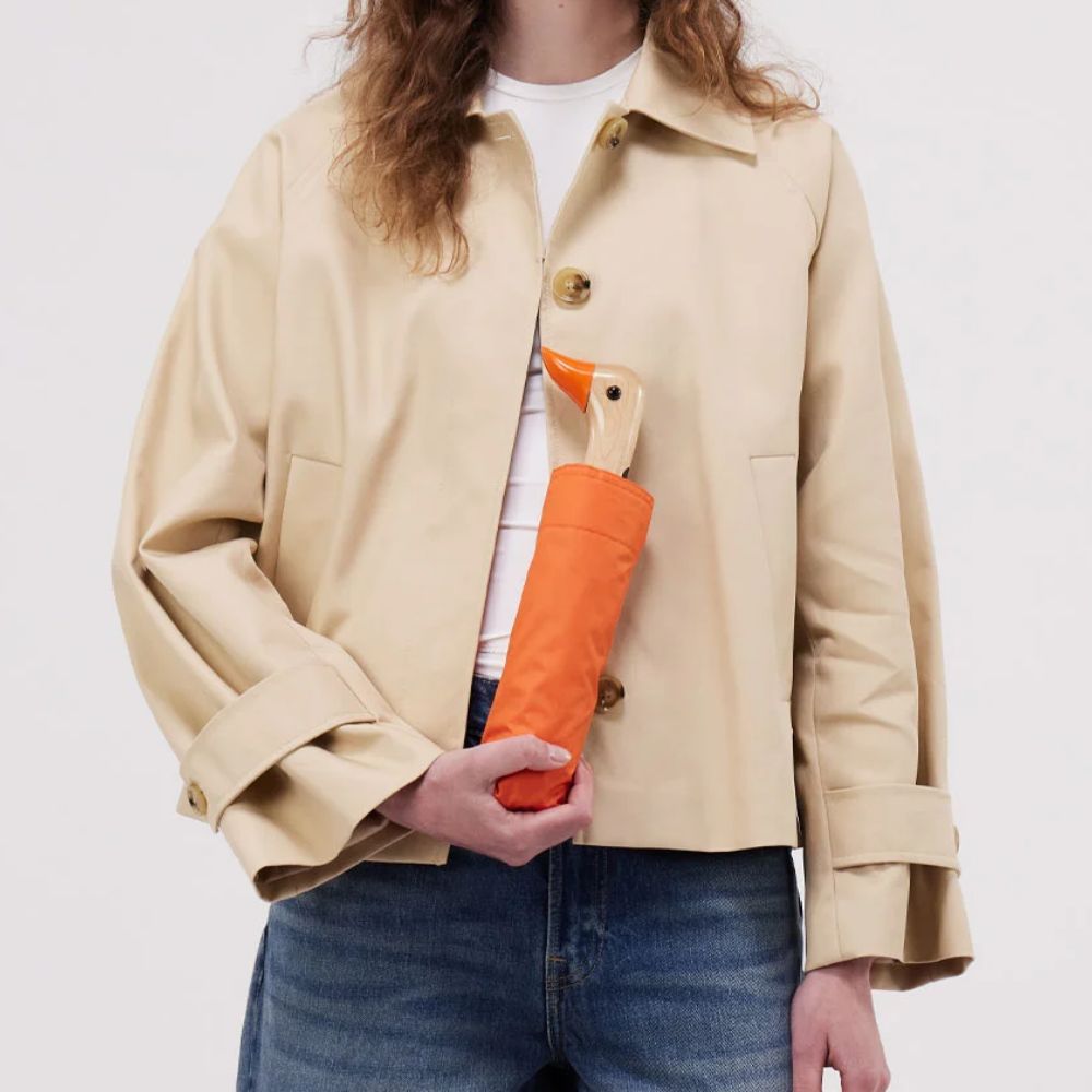 Original Duckhead, Parapluie à manche tête de Canard - Orange Papaye