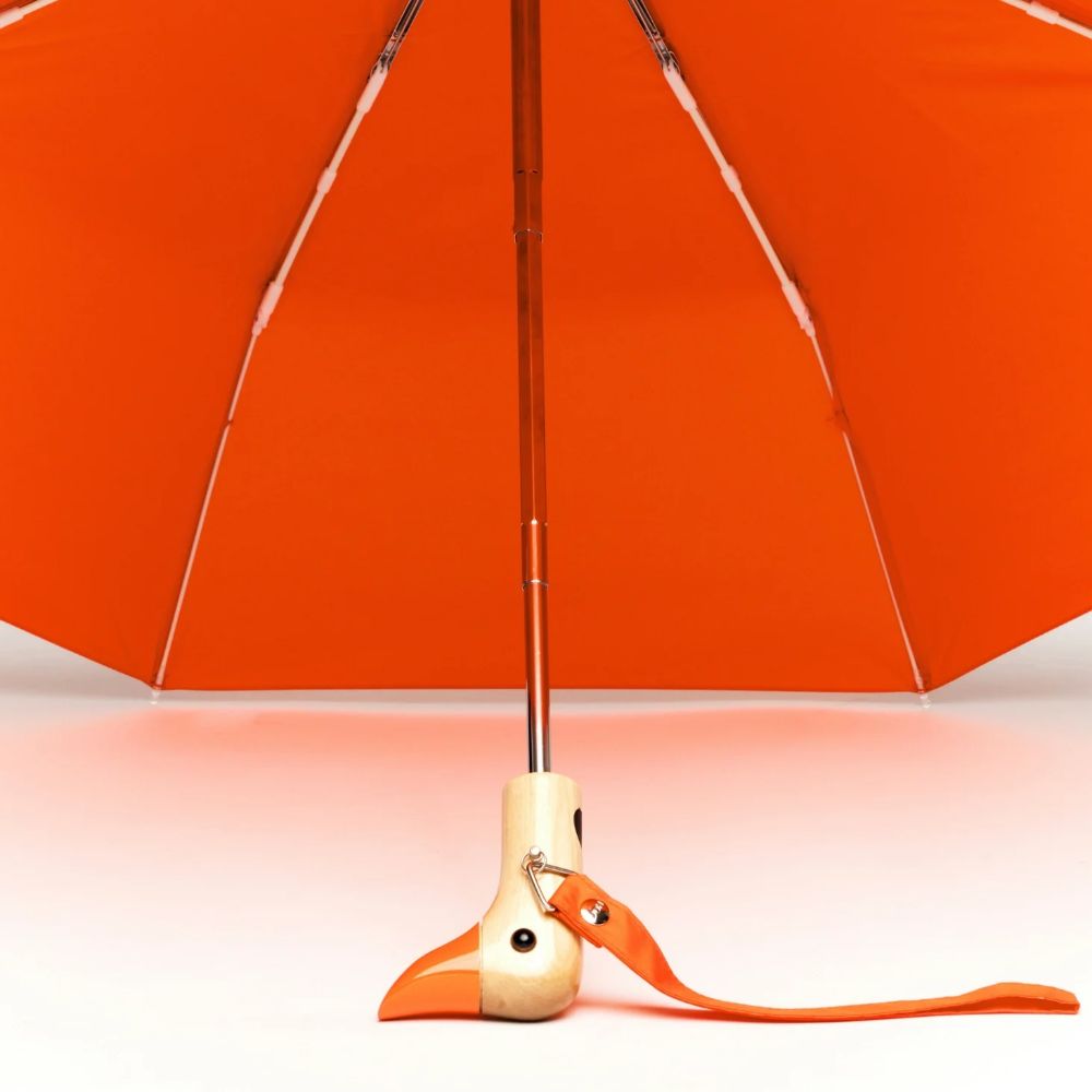 Original Duckhead, Parapluie à manche tête de Canard - Orange Papaye