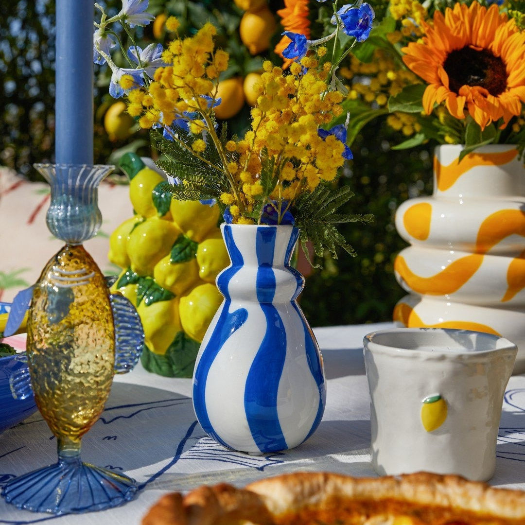 Qué Rico, Vase Carolina - Bold & Blue