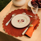 Tomète, Lot de 2 sets de table ronds festonnés en lin - Tomette