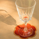 Tomète, Lot de 4 dessous de verre festonnés en lin - Tomette & Ocre jaune