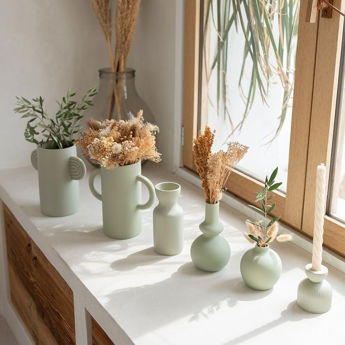 Vase totem en céramique Oustao - Mediterranea Uni Vert