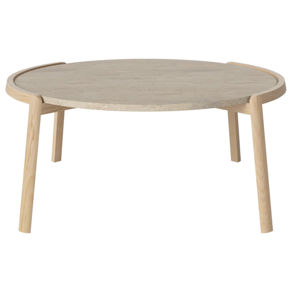 Table basse Bolia MIX - Travertin sable Ø94 cm