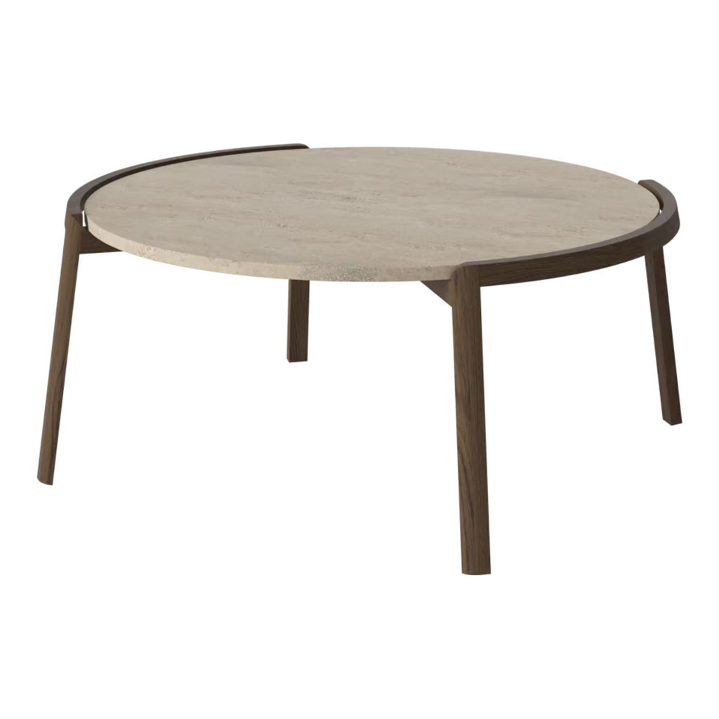Table basse Bolia MIX - Travertin sable Ø94 cm