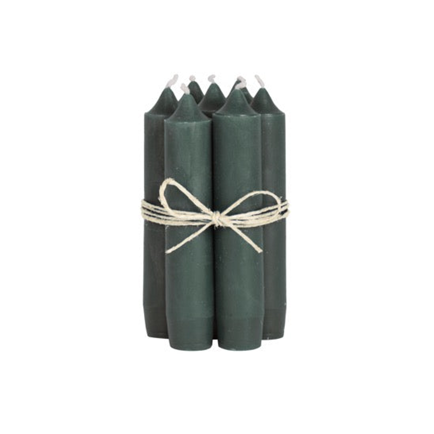 Lot de 5 petites bougies chandelle - Vert forêt - Nad Yut