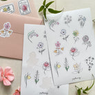 Papillonnage, Planche de Stickers - Fleurettes