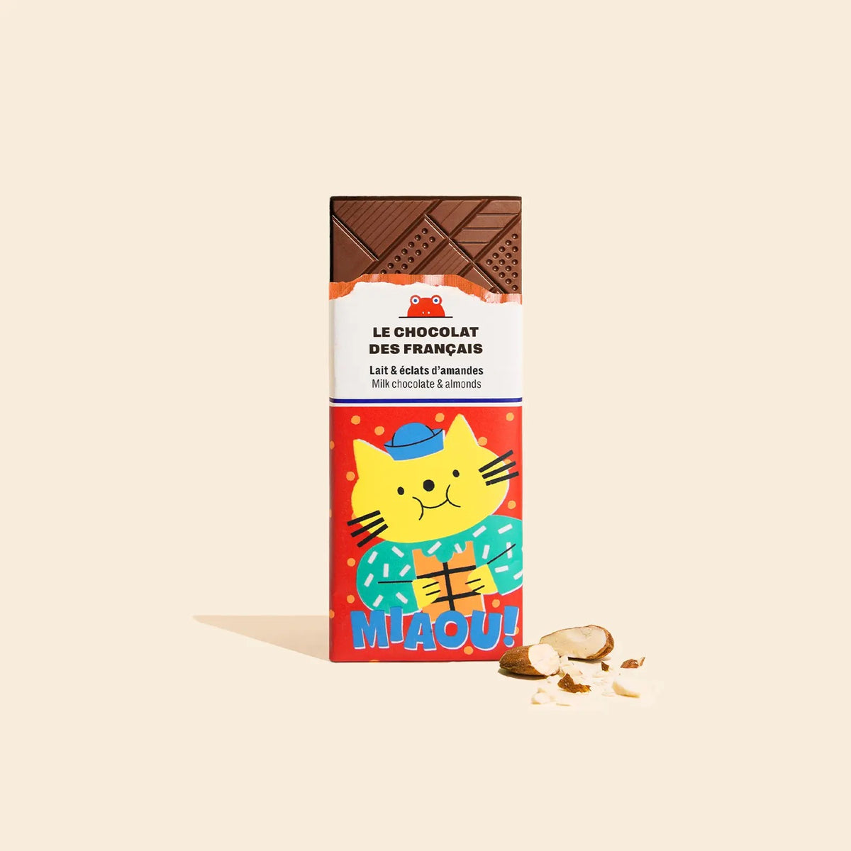 Le Chocolat des Français - Mini tablette - Chocolat au lait & éclats d'amandes