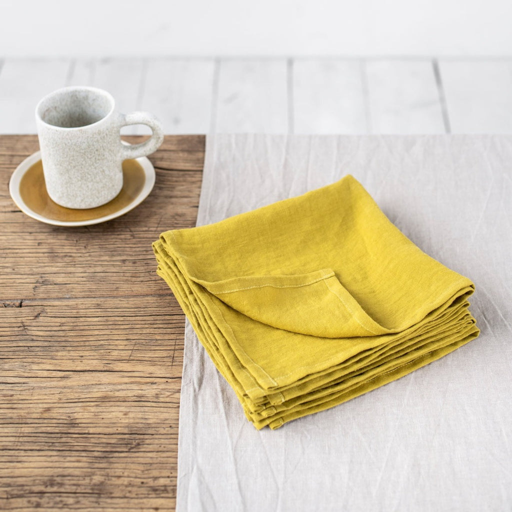 Serviette de table Magic Linen - Moss yellow