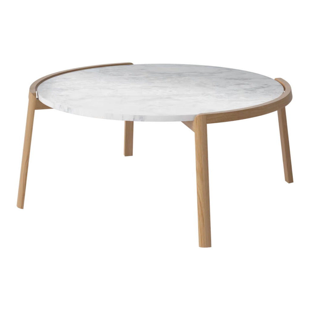 Table basse Bolia MIX - Marbre gris/blanc Ø94 cm
