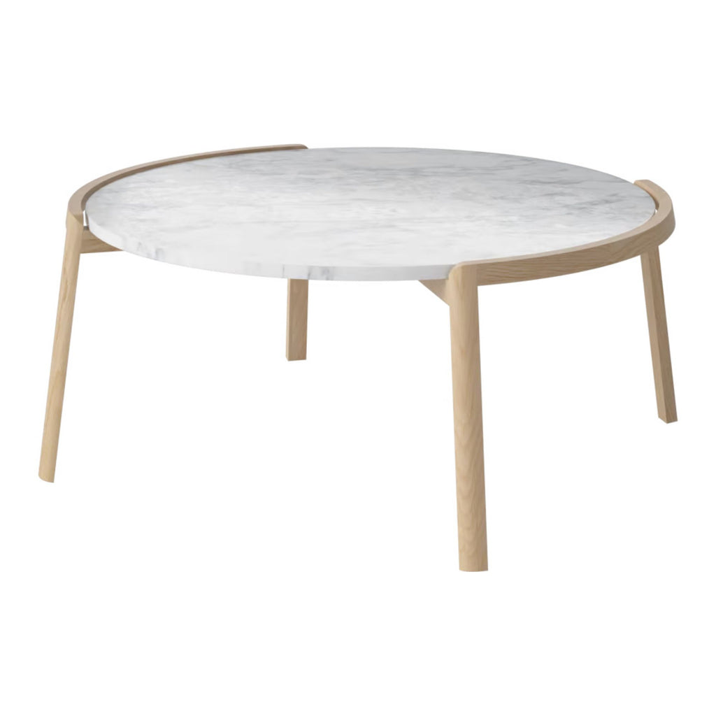 Table basse Bolia MIX - Marbre gris/blanc Ø94 cm