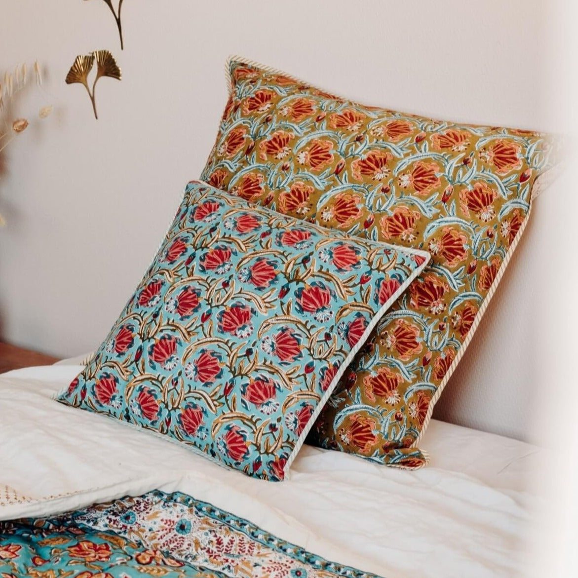Housse de coussin Jamini -  Jaipur olive 60x60 cm