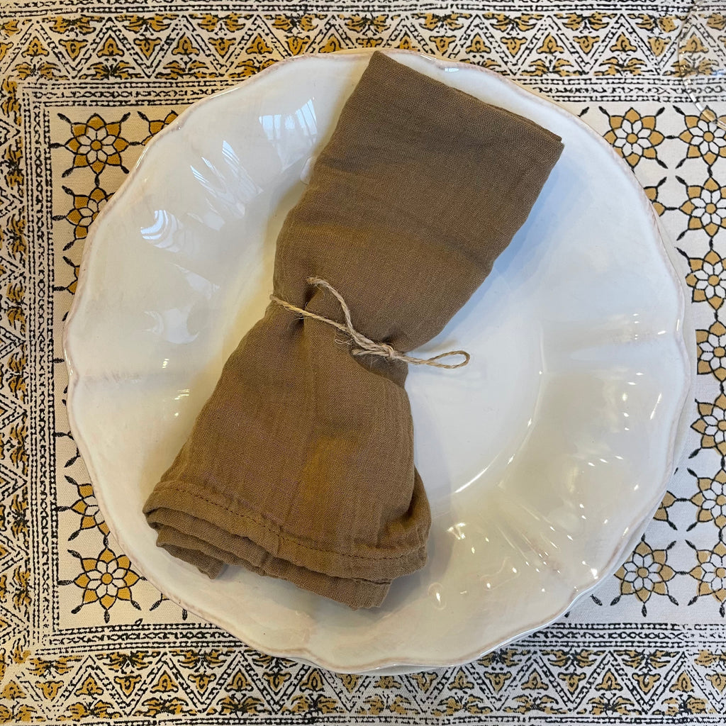 Serviette de table en voile de coton Haomy - Mykonos Tabac