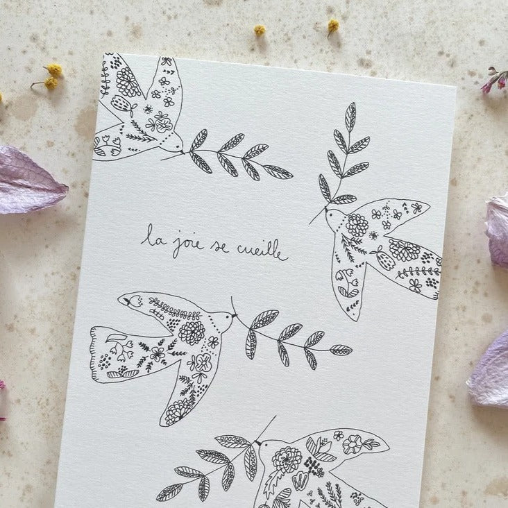 Carte Papillonnage - La joie se cueille