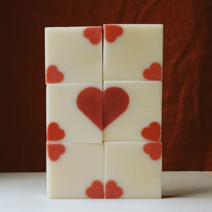 Coffret de 2 savons surgras Ciment - Saint Valentin Mini coeurs