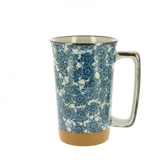 Porcelaine japonaise - Grand mug toile fleurie