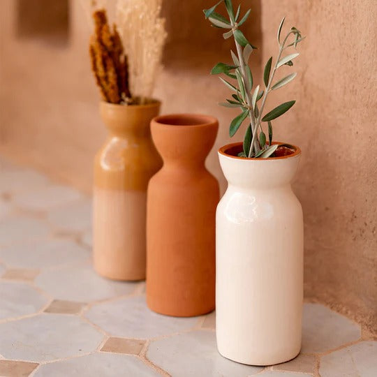 Vase totem en céramique Oustao - Mediterranea Uni blanc
